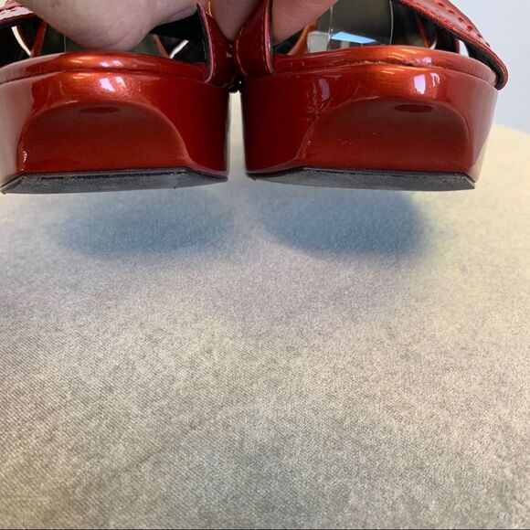 Donald J. Pliner Red Cleva Gladiator Patent Sandals Sz 8 - Picture 7 of 12